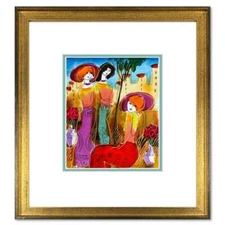 Moshe Leider, Framed Original Mixed Media Watercolor Painting, Hand Signed