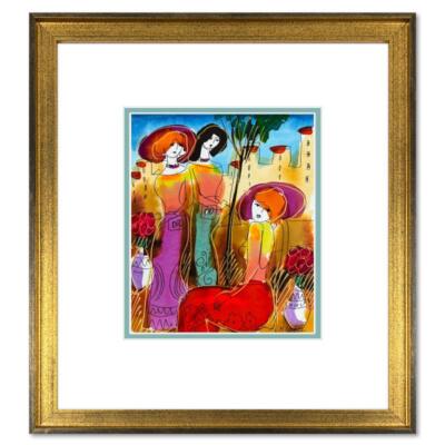 Moshe Leider, Framed Original Mixed Media Watercolor Painting, Hand Signed