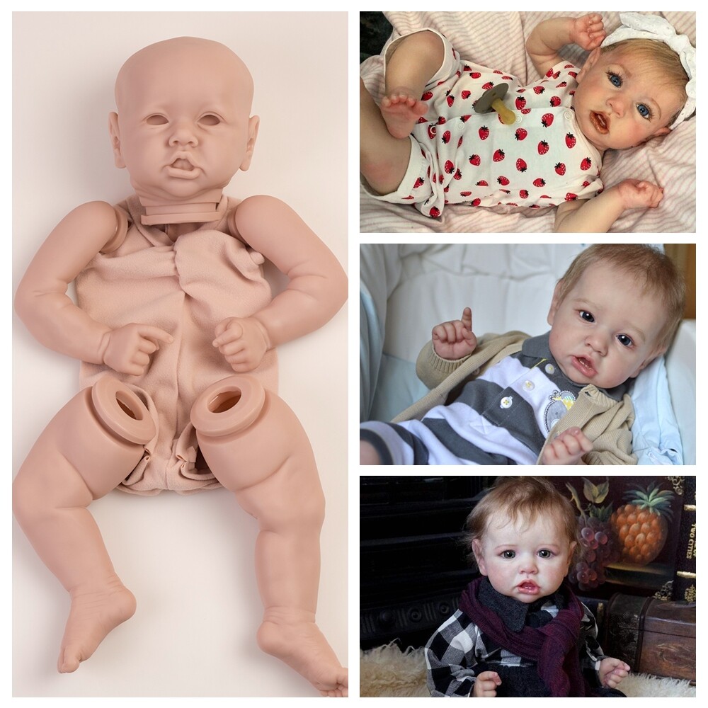 22'' DIY Reborn Baby Doll Kits Unpainted Mold Realistic Vinyl Newborn Parts Gift