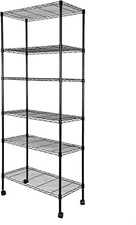 YSSOA Heavy Duty 6-Shelf Wire Shelving with Wheel Hanging Hook 29''Dx14''Wx70"H