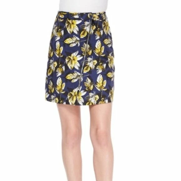 Risto Leaf Print A-Line Mini Skirt Size XS Retail $425