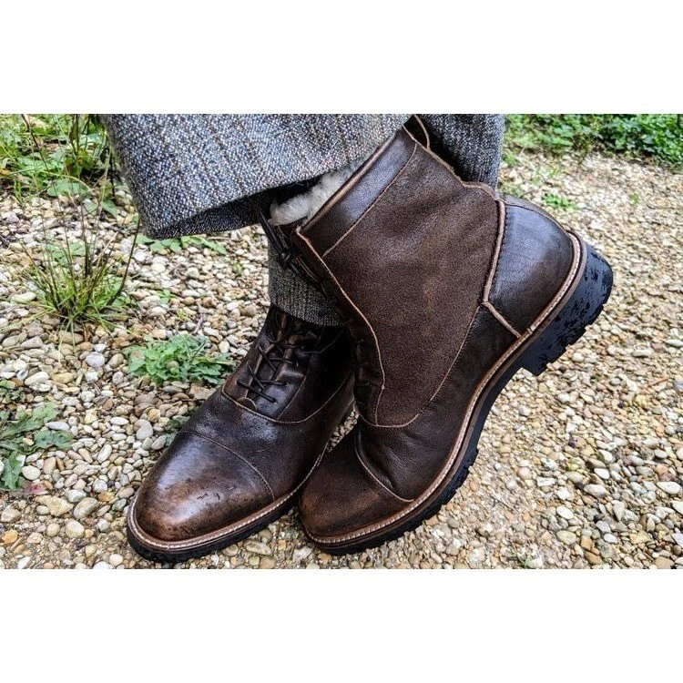 Ross & Snow Boots Riccardo Bomber Blucher Winter Brown Choose Sz 11.5, 14