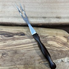 CUTCO No. 26 Chefs Carving, Serving Fork Dinner Utensil Brown Handle Made In USA