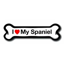 Magnet Me Up I Love My Spaniel Dog Bone Car Magnet - 2x7 Dog Bone Auto Truck Dec