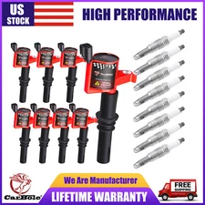 8 Spark Plugs and Ignition Coils Pack For Ford F-150 5.4L Mustang 4.6L V8 DG511