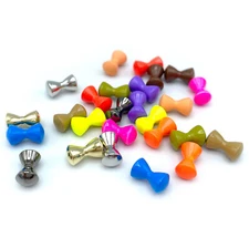 BRASS DUMBBELL EYES - Hareline Fly Tying & Jig Beads - 4 Sizes & 13 Colors NEW!