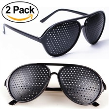 2 Stk. Rasterbrille Gitterbrille Augentraining Sehkorrektur Pinhole Loch Brille
