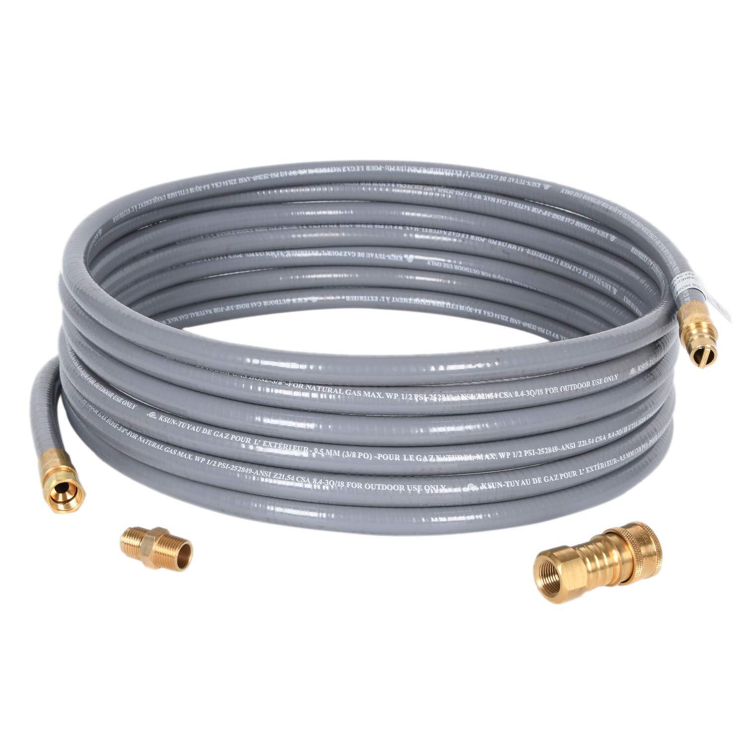 GGC Feet 1/2 inch ID Natural Gas Hose Quick Disconnect Connect Fittings 3/8 Fem