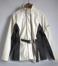 La Gear Womens Waterproof Belted Jacket Quilted Padded Hood Cream/ Black Size 14