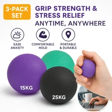 3 Pack Stress Balls for Adults Hand Therapy, Grip Strengthener Exercise Ball