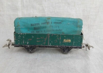 ANCIEN WAGON TRAIN AVEC BACHE TISSU JEP LR MARECHAL FRERES JOUET - Photo 1/4