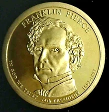 2010 S $1 US Presidential Dollar Coin 14 Franklin Pierce GDC Proof 22lrr0726-2