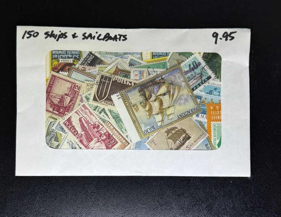 150 Premium World Surtido Colección de Sellos Usados con Barcos y Veleros Foto 4 de 4