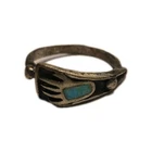 Vintage Handmade Southwestern Native American Silver Turquoise Ring Size 7