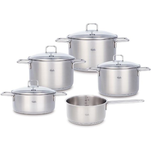 Fissler Satitherm Edelstahl-Topfset 5-Teilig, Glasdeckel, Induktion, Silber-image