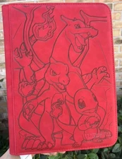 pokemon Laser Engraved 9 Pocket Charmander & Charizard Binder Made To Order