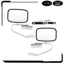 Side View Manual Mirrors Chrome Pair Set Fits 1980-96 Ford F-series Pickup Truck Side View Manual Mirrors Chrome Pair Set Fits 1980-96 Ford F-series Pickup Truck