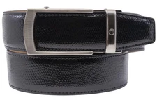 Nexbelt Mens Camden Belt Ratchet Golf Belt Balck Embossed Lizard Skin Strap -