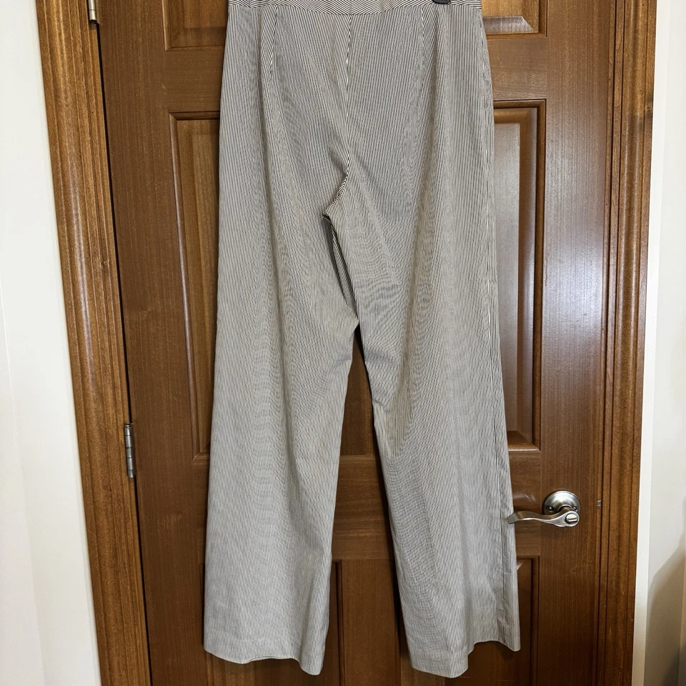 Pantalones de vestir Doncaster de colección frente plano cintura alta pierna ancha pantalones elásticos talla 10 Foto 2 de 4