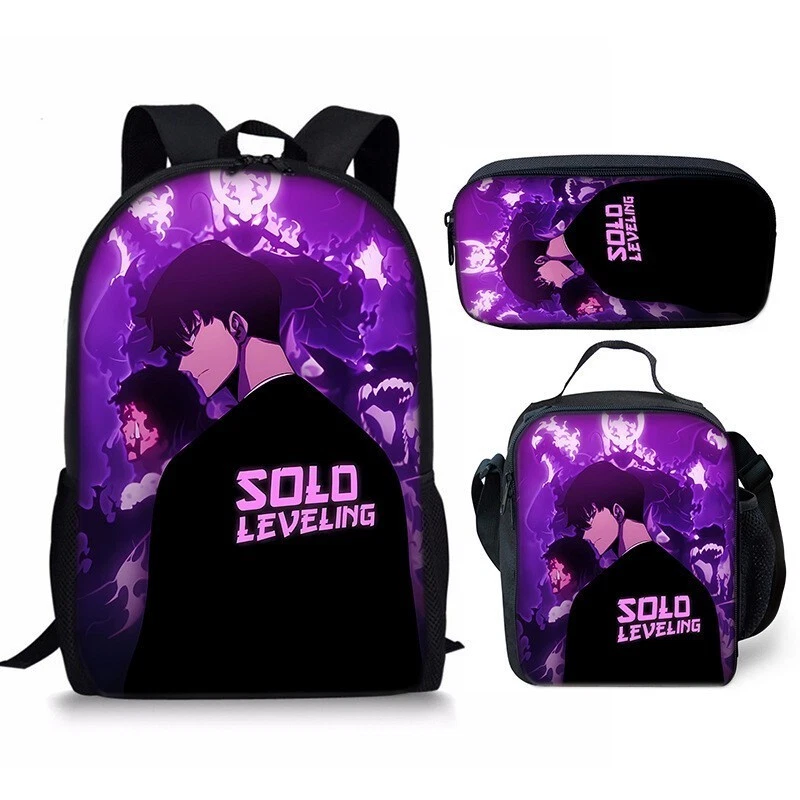 Solo Leveling Backpack Set, School Bookbag
