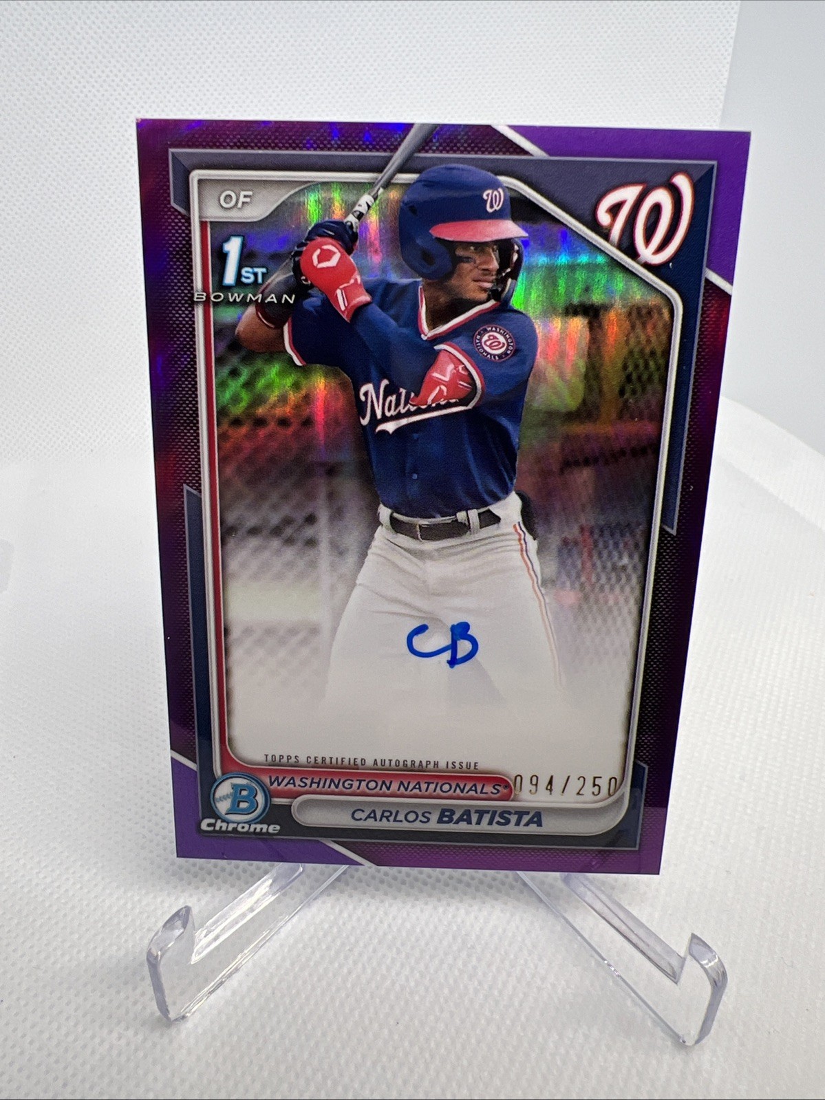 2024 Bowman Chrome Carlos Batista Prospect Auto Purple Refractor 1st /250