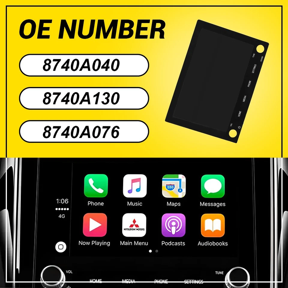 Pantalla táctil digitalizadora LCD de 8" para Mitsubishi Outlander 2019-2022 8740A040 Foto 4 de 4