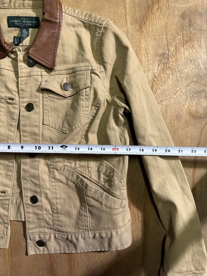 VTG Lauren Jeans Co Brown Denim Jacket Size Petite S PS Ralph Lauren - Image 4 of 4