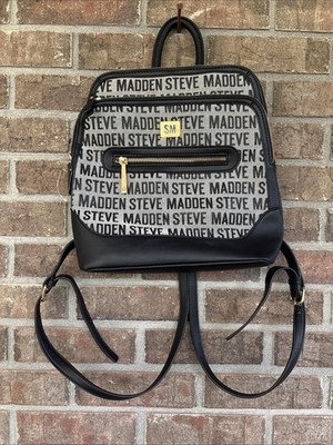 NWOT Black/Gray Steve Madden Polyvinyl Backpack