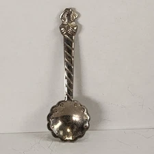 Silver Plated Mini Souvenir Spoon Miniature Dollhouse Vintage Ribbon Top