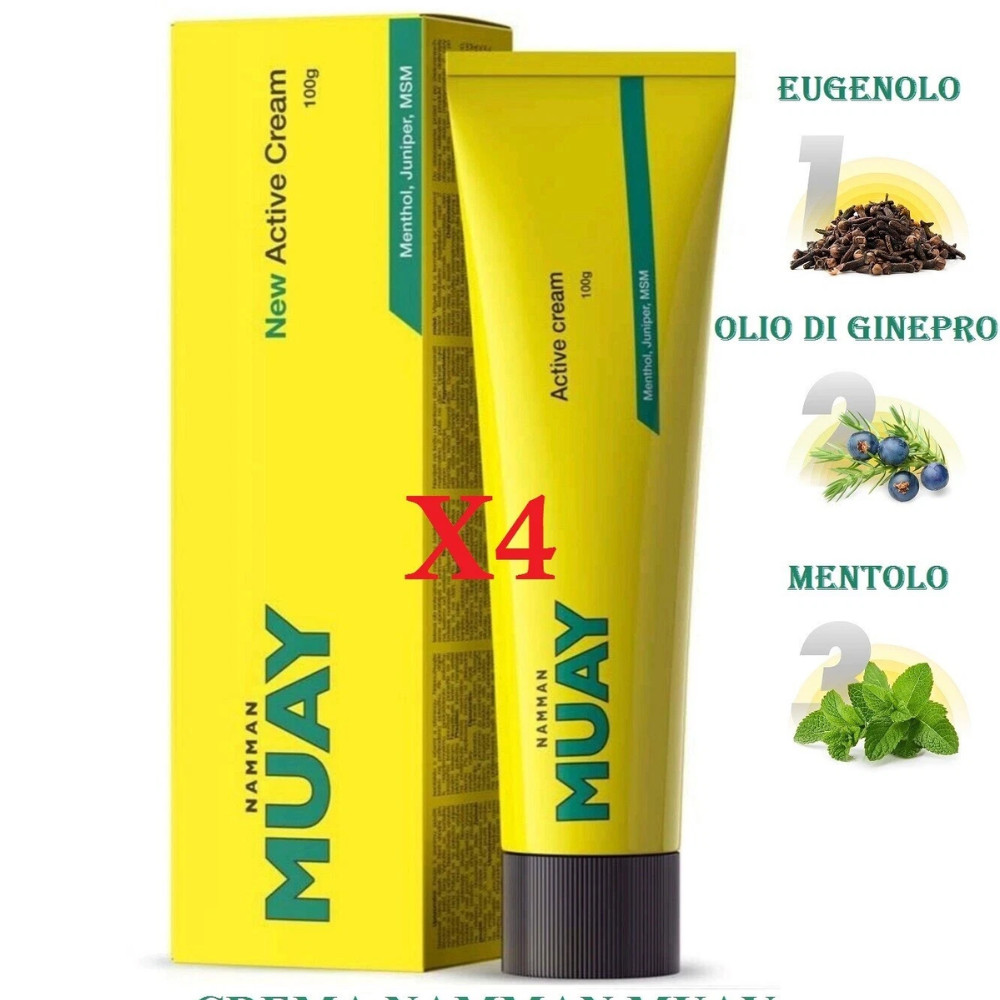 4 PZ - Crema Namman Muay 100 gr pre/post esercizio ACTIVE CREAM NUOVA FORMULA