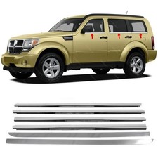For Dodge Nitro 2007-2012 Chrome Window Rubber Cover Trim 6 Pcs S.steel