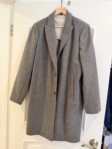 Brunello Cucinelli Women’s Wool Coat Cashmere Gray Long Jacket Size 48