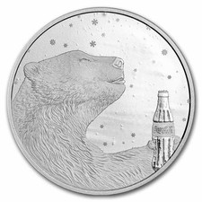 Coca-Cola® 1 oz Silver Polar Bear Round 99.71 per troy oz