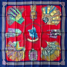 Hermes Carre 90 Desert Leather Scarf CUIRS DU DESERT Used