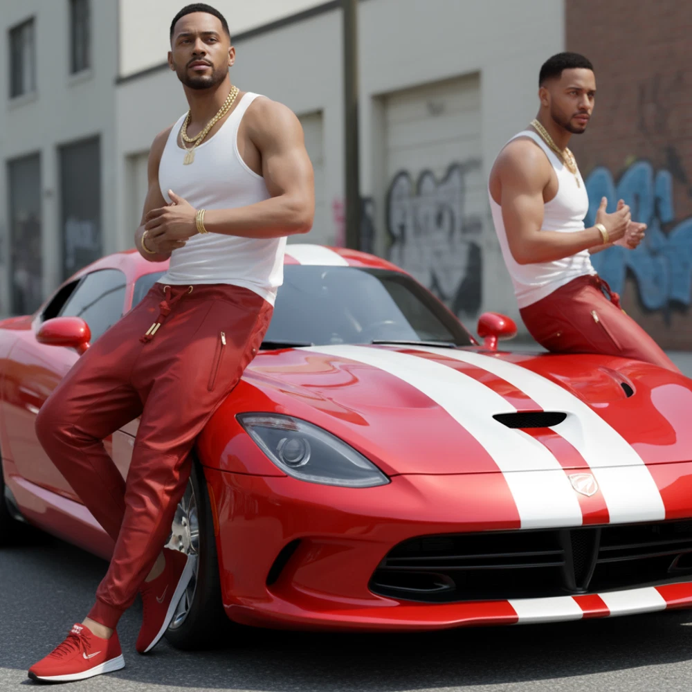 *WELL ESTABLISHED* (RED PLEATHER) •JOGGER PANTS•
