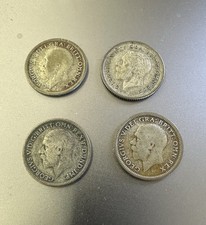 George V Mixed Dates Silver Sixpences 1926, 1927 And 1935