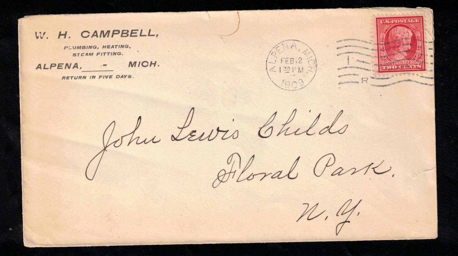 USA #367 Very Fine Used On 1st Day Cover To Floral Park NY
