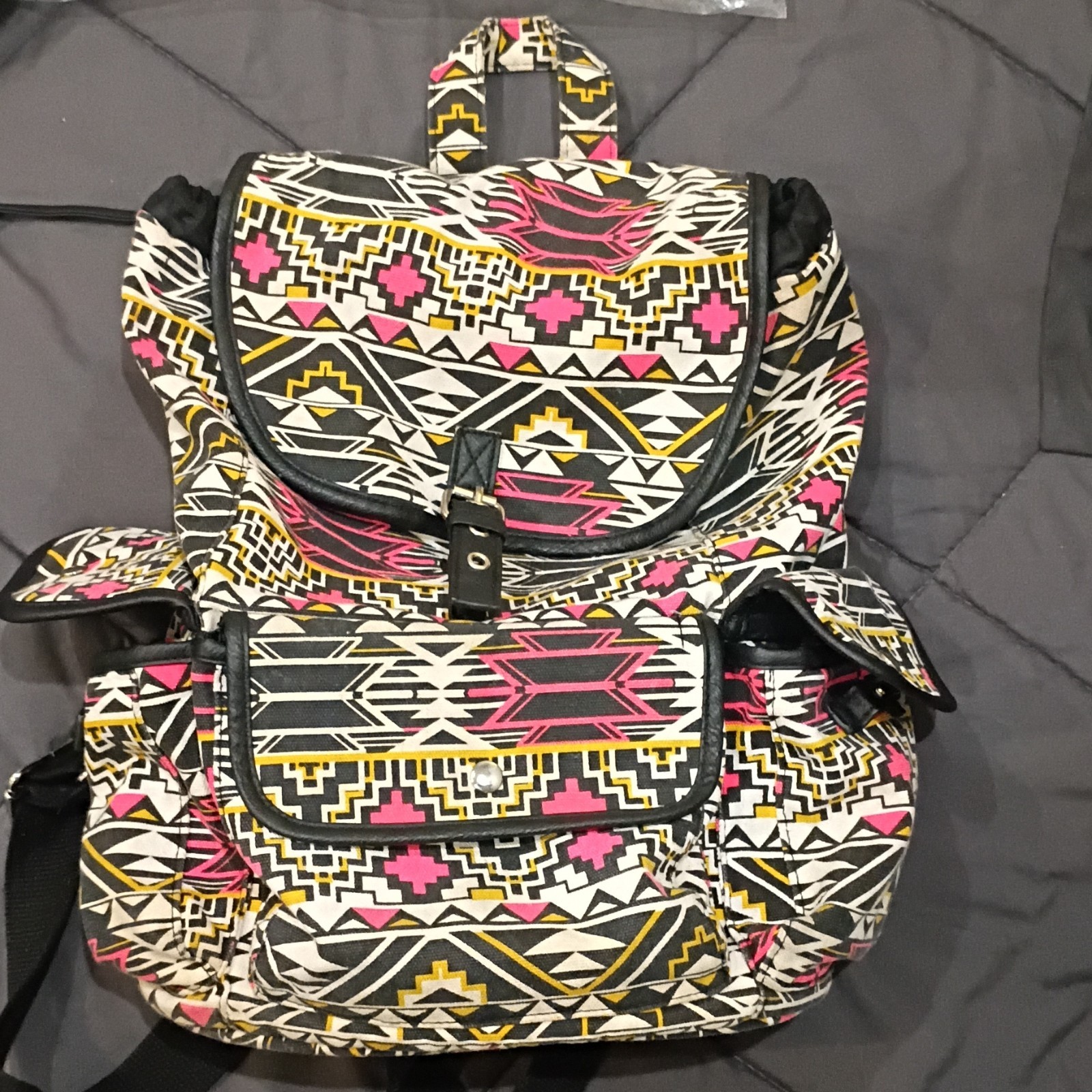 Aztec Pattern Multicolor Backpack Buckle Accent A… - image 1