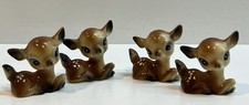 Vintage 1950's Celluloid Fawn Deer Kitsch Figure Lot Of 4 Made In Hong Kong