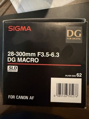 New Old Stock Sigma 28-300 F3.5-6.3 DG Macro Canon AF Zoom Lens