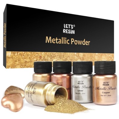 Metallic Mica Pulver Set 5x20ml Epoxidharz Glitter, Seifenfarben, Kosmetik