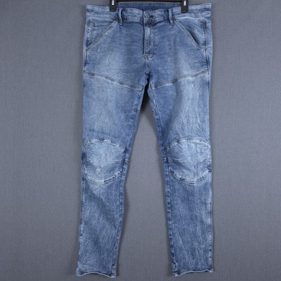 G-Star Raw 5620 3D Skinny Jeans Mens 38x34 (Fits 36x33) Blue Vintage Aged Denim