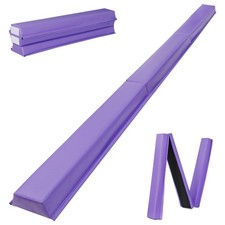 9FT Folding Gymnastics Beam Foam Balance Floor Beam with Anti Slip Bottom Purple