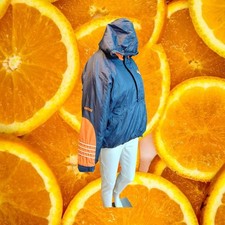 Starter Denver Broncos Pullover Anorak Jacket Kids Size M Orange Navy Blue