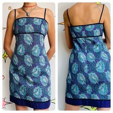 Vintage 90s Y2K Laundry Fairy Grunge Boho Cotton Mini Slip Dress Size 6