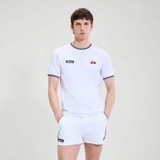 Image of Ellesse Mens T-Shirt 'Live Forever' Belvider Retro Britpop Tee White