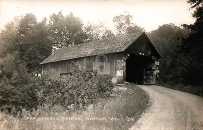 Ripton VT Vermont Covered Bridge RPPC Photo Postcard COPY