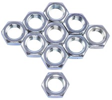 JEGS 83223 3/4 in.-16 1 1/8 in. Hex Jam Nuts Right Hand Thread Carbon Steel Grad