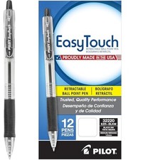 PILOT EasyTouch Refillable Retractable Ballpoint Pens, Medium Point, Black