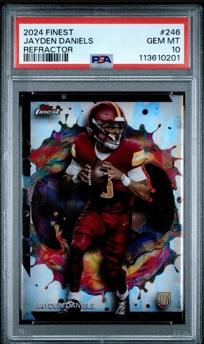 2024 Topps Finest - Rare Jayden Daniels #246 Refractor PSA 10 (RC)